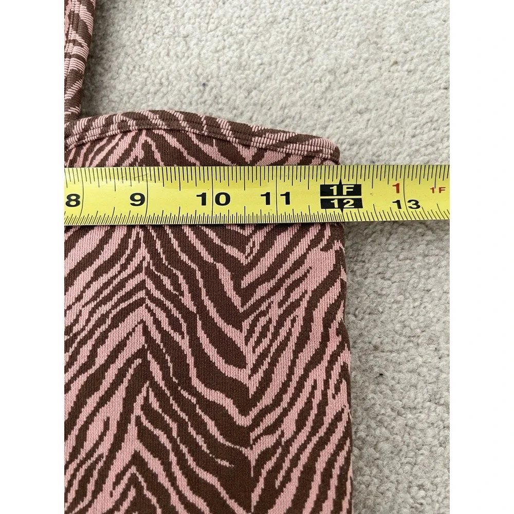 Free People FP Movement Womens Flutter Kick Tank Top Brown Zebra Print M/L